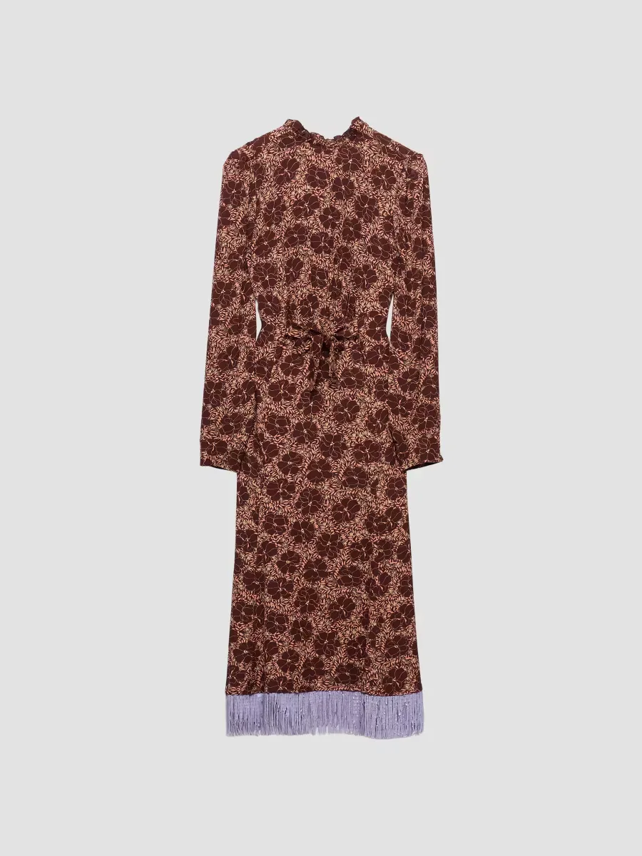 Embroidered Floral Print Sabl Dress by Prada