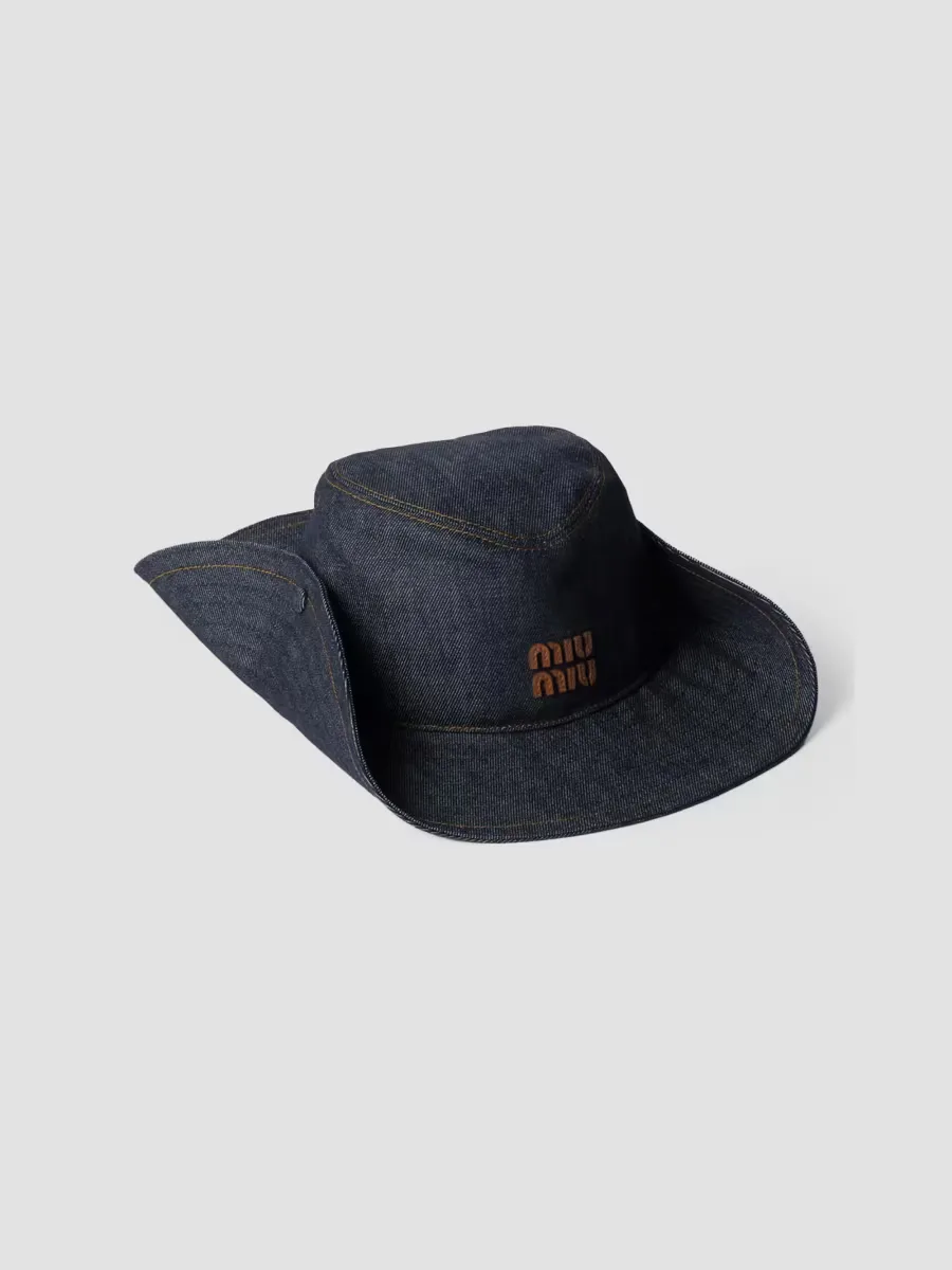 Denim Cowboy Hat by Miu Miu