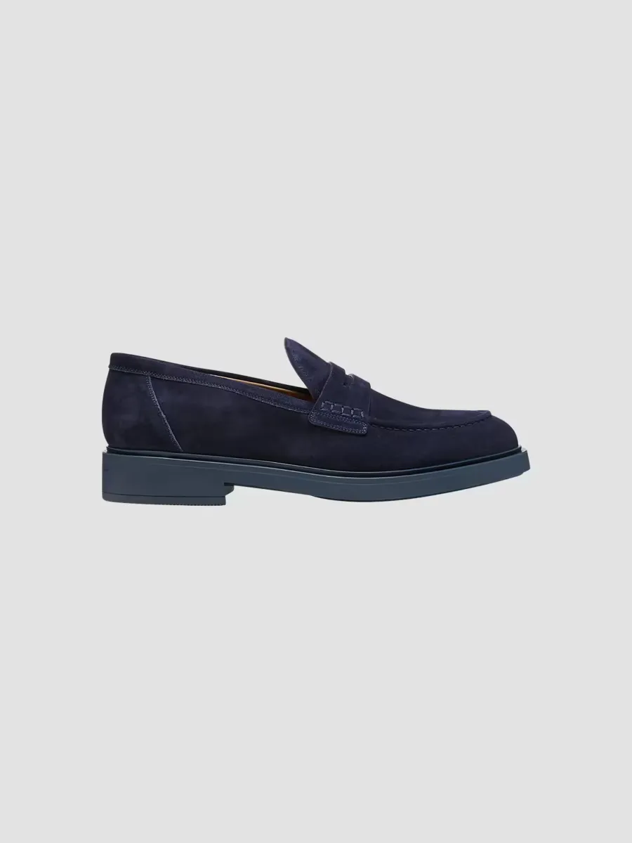 Harris Suede Penny Loafers - Denim