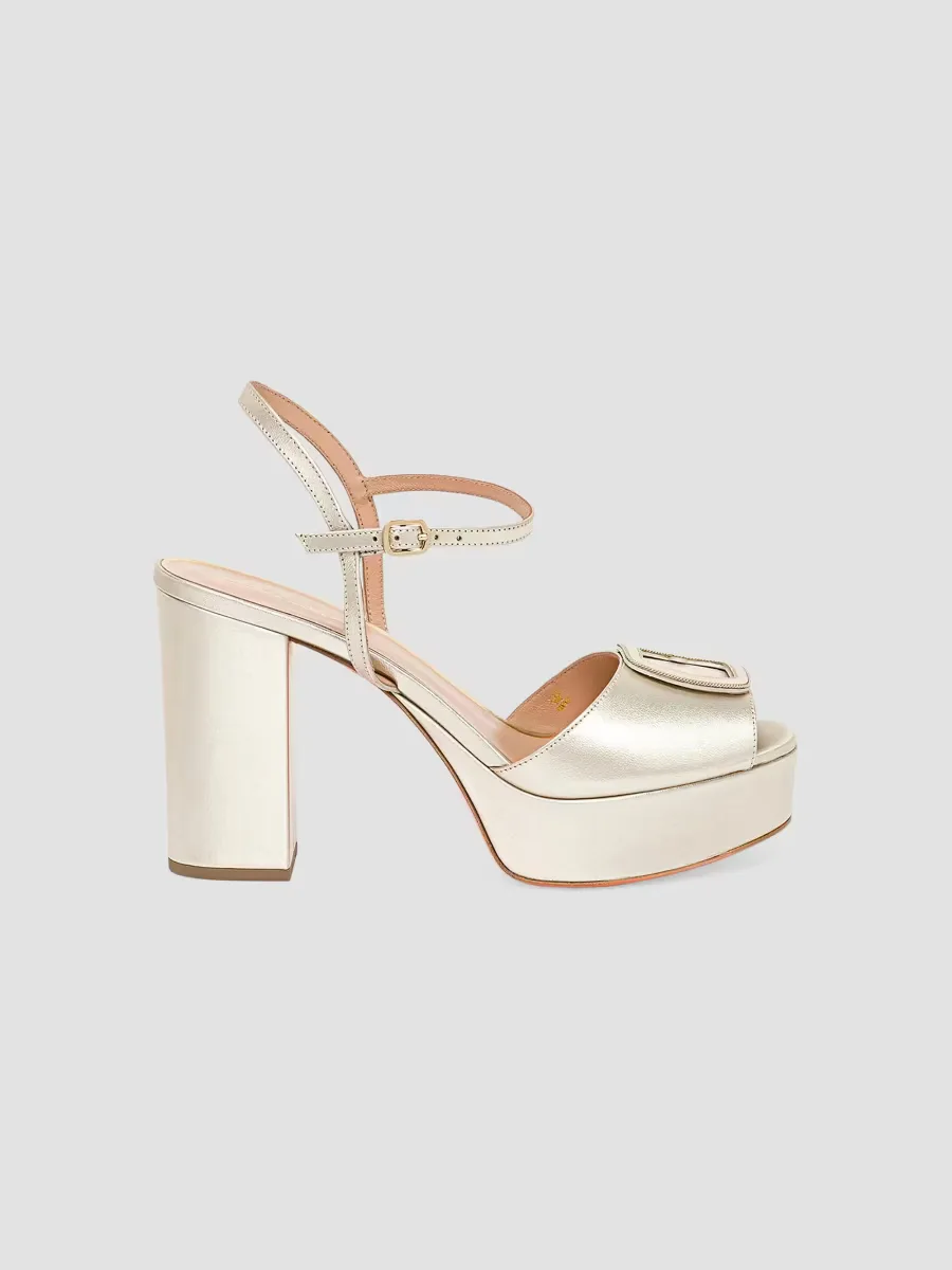 Carla 60MM Metallic Leather Platform Sandals