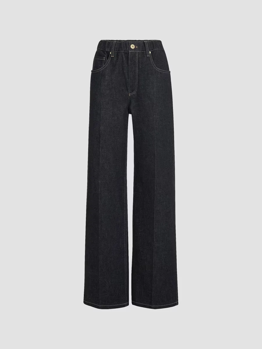 No Fade Denim Contemporary Jeans with Monili
