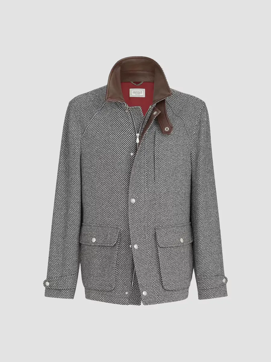 Cashmere and Silk Diagonal Field Jacket by Brunello Cucinelli