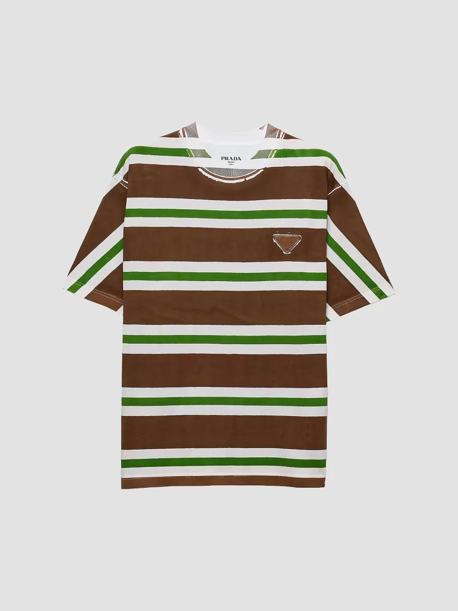 Printed Cotton T-Shirt by Prada