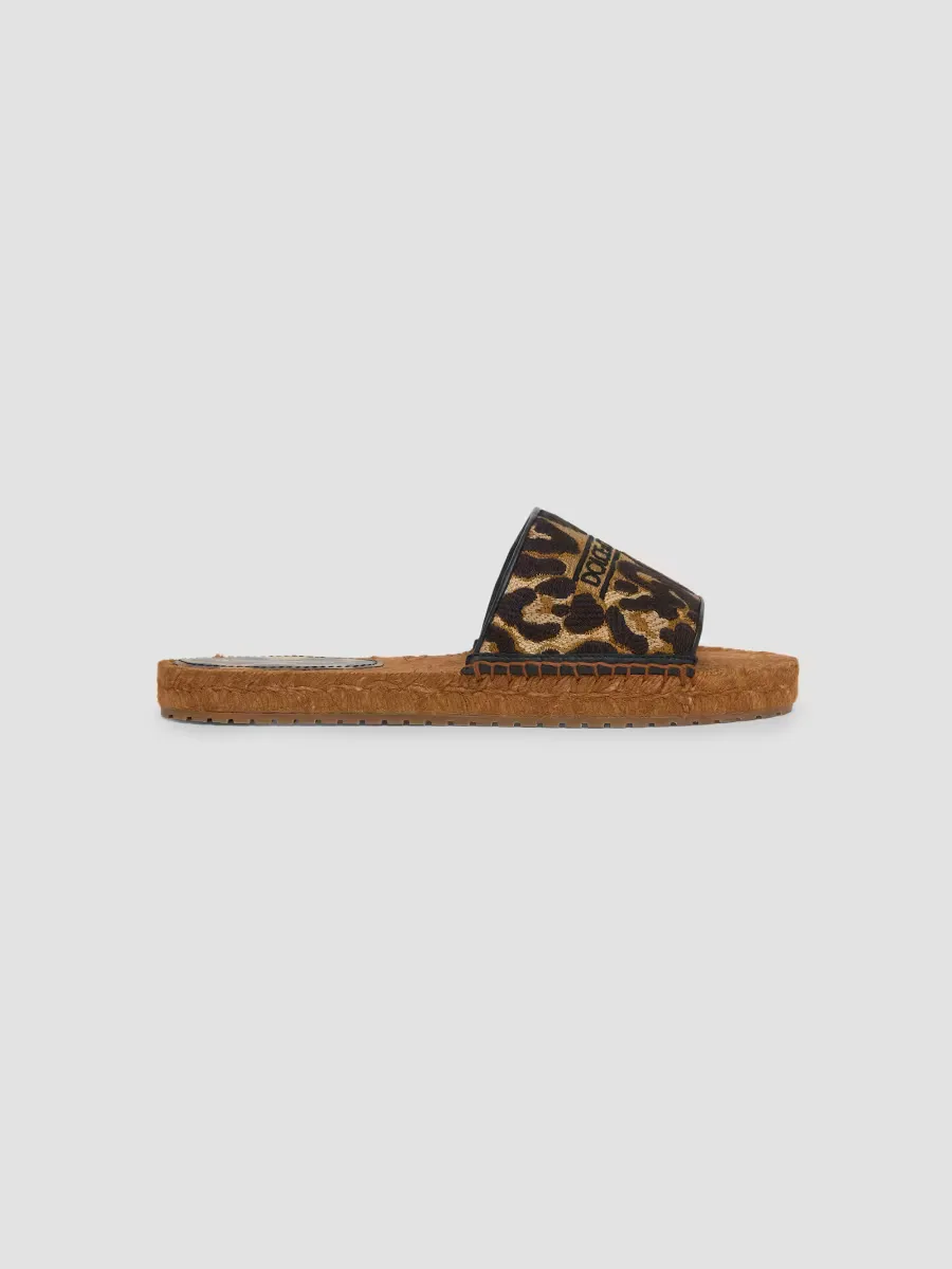 Leopard-Print Espadrille Slides by Dolce & Gabbana