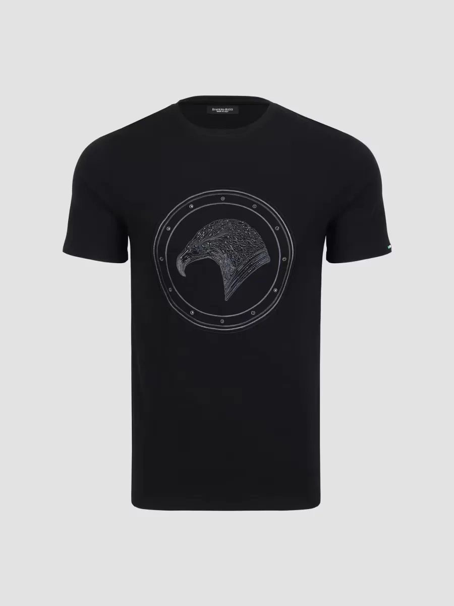 Swarovski Crystal Eagle Logo T-Shirt by Stefano Ricci