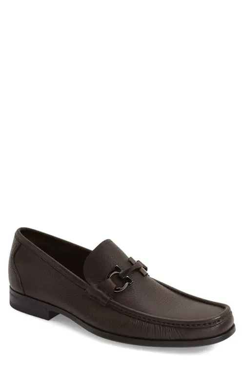 Grandioso Double Gancio Bit Loafer in Hickory Leather by FERRAGAMO