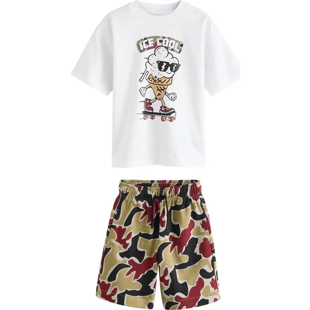 Ice Cool Graphic T-Shirt & Camo Shorts by NEXT