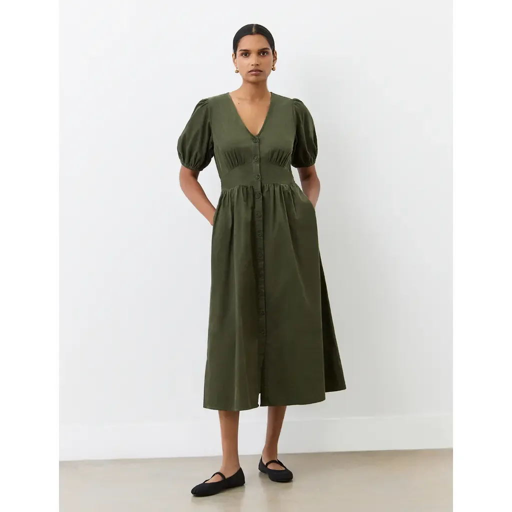 Arlow Short Sleeve V-Neck Midi Tea Dress by Finery London