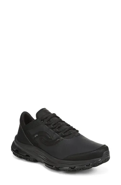 Devotion SR Walking Shoe in Black Leather by Rykä