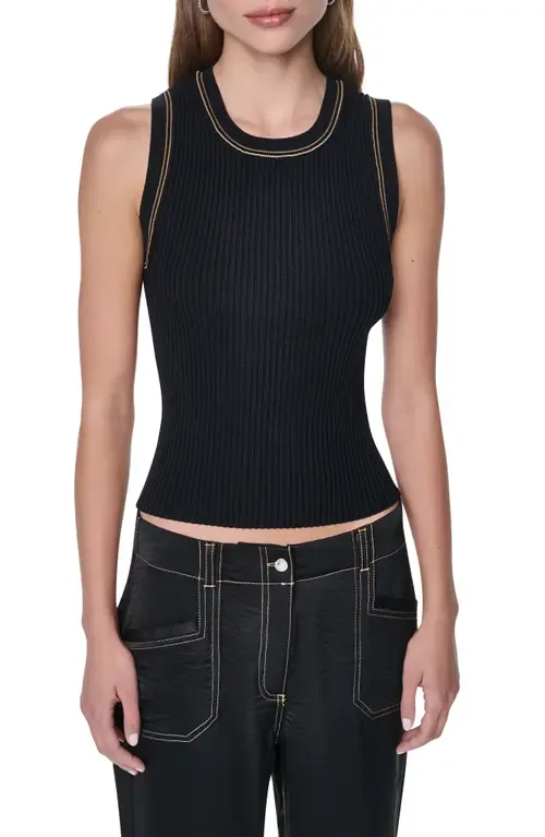 Contrast Stitch Tank by DKNY