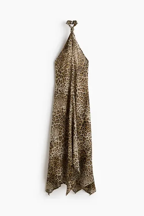 Knot-Detail Halterneck Dress by H&M