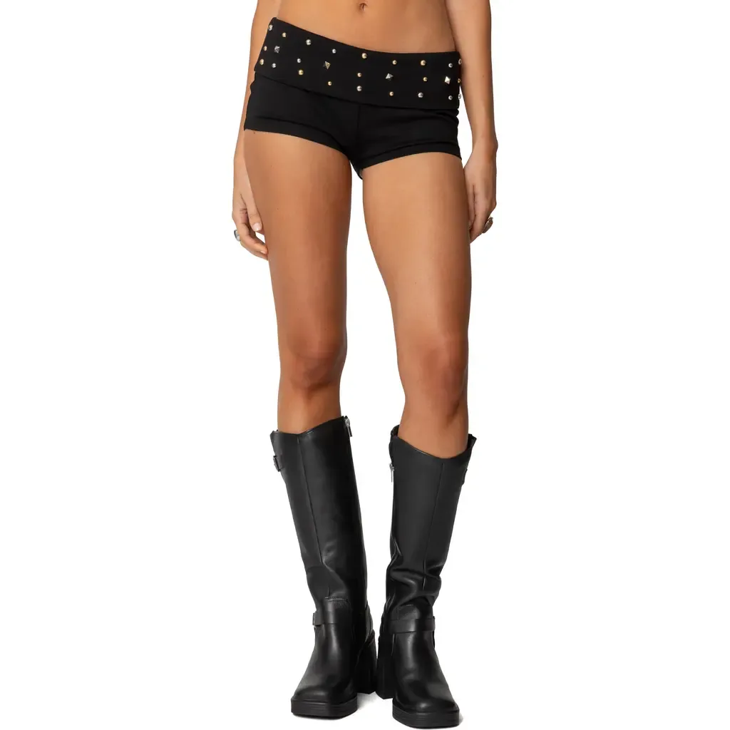 Studded Micro Shorts by EDIKTED