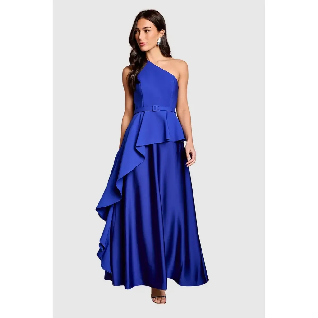 Asymmetric One-Shoulder Satin Maxi Dress by Coast