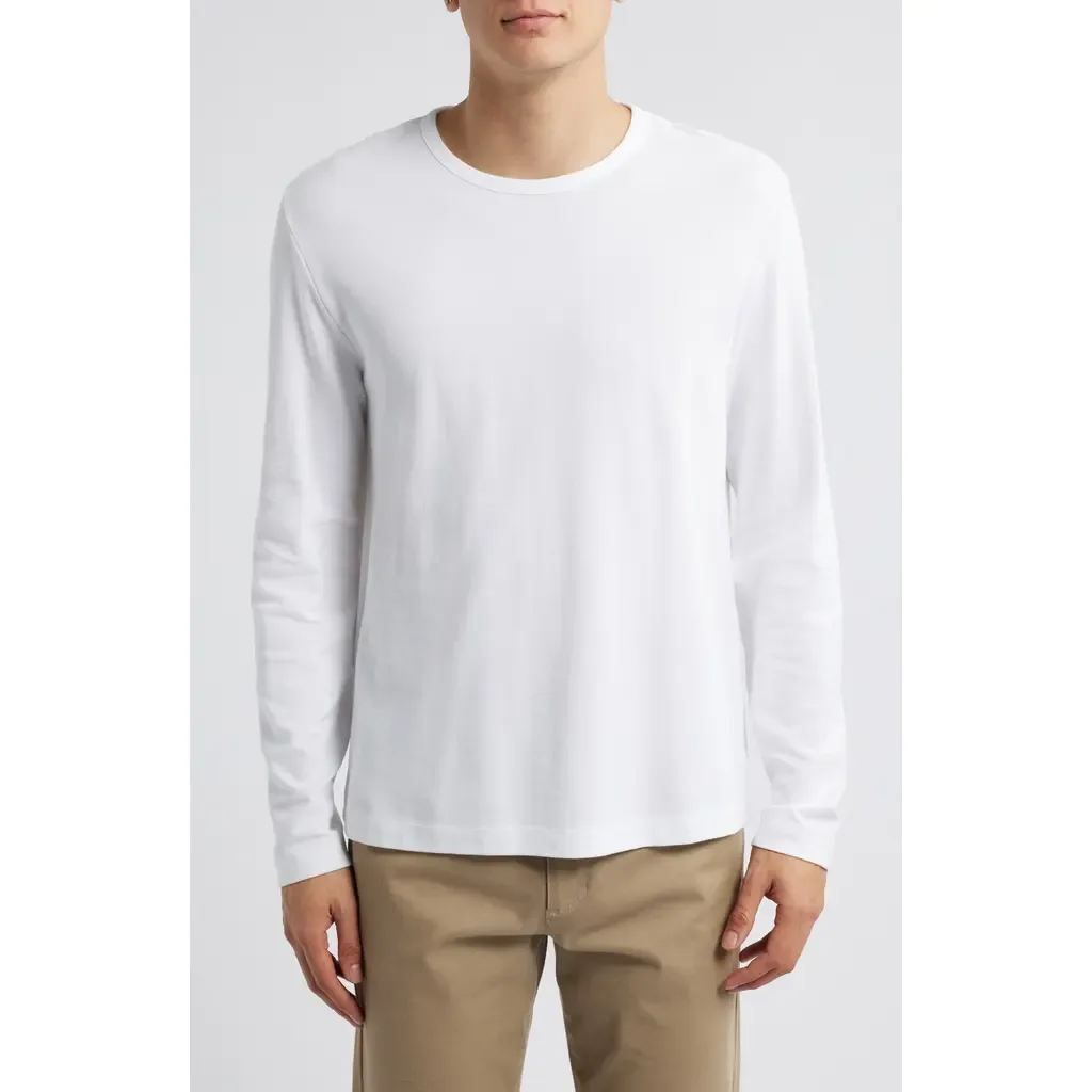 Pima Cotton Piqué Long Sleeve T-Shirt by Vince
