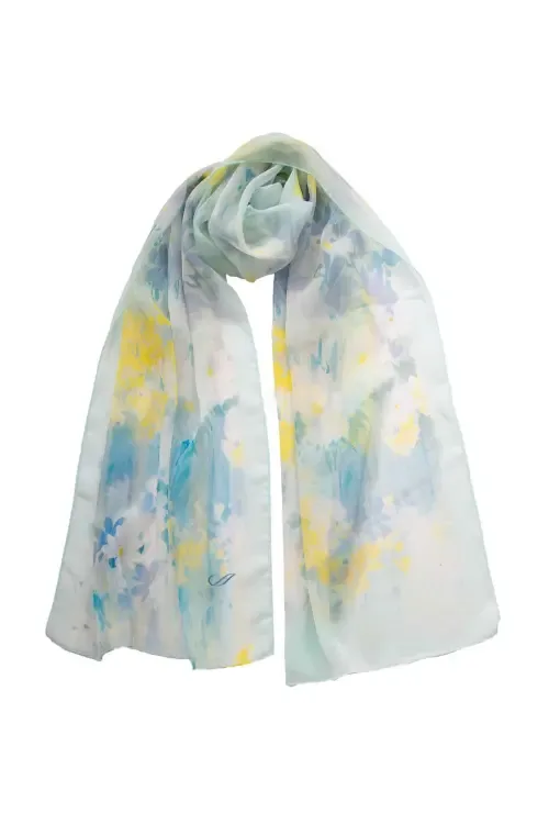 Meadow Long Sheer Silk Scarf by Elizabetta