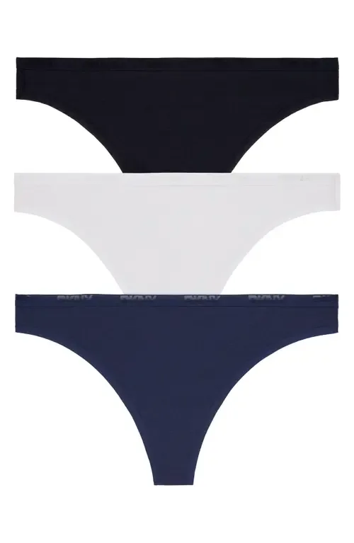 Cotton Blend Assorted 3-Pack Thongs by DKNY