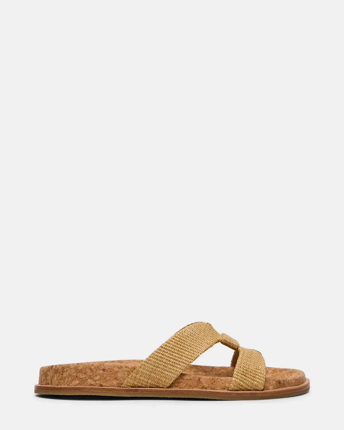 Marilu Cork Mule Sandals - Leather/Linen Raffia by Steve Madden