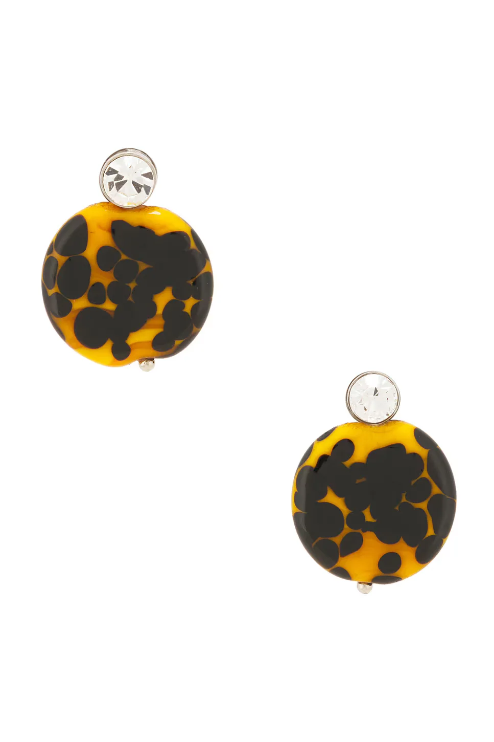 Handmade Artisanal Glass Disc Earrings by Dries Van Noten