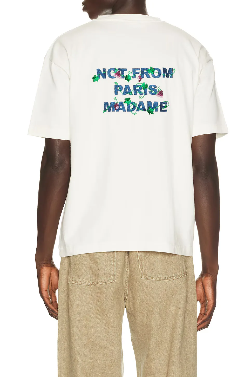 Vine Embroidered Slogan Tee Shirt by Drle De Monsieur