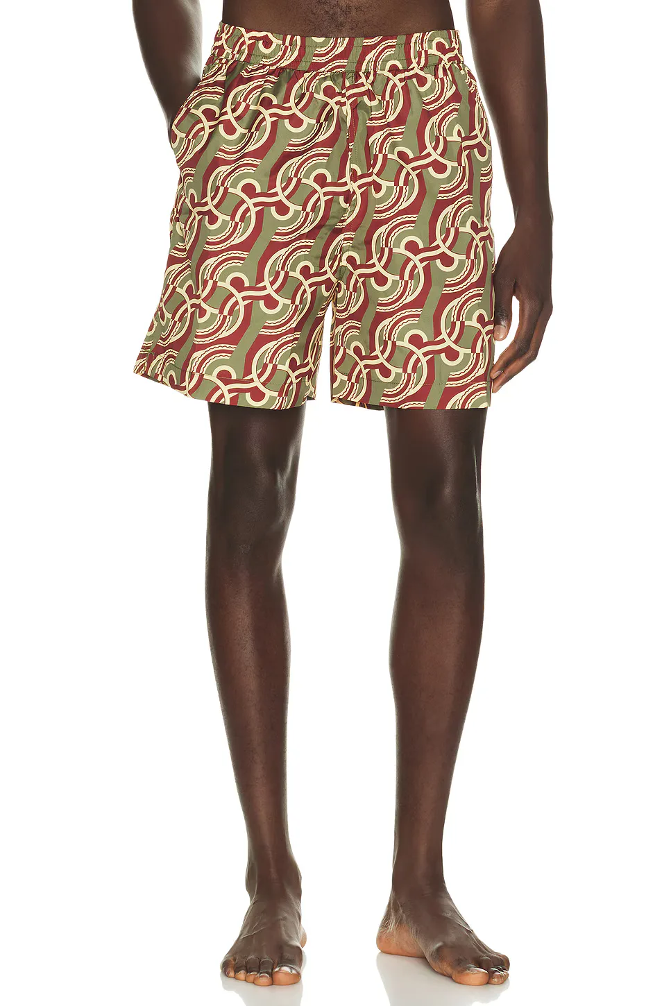 Chain Link Monogram Swimsuit in Khaki by Drle De Monsieur