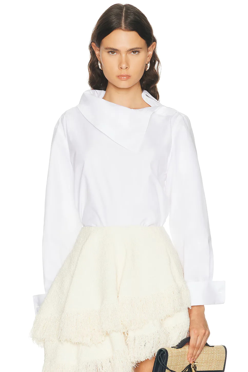 High Neck Poplin Shirt by Bottega Veneta