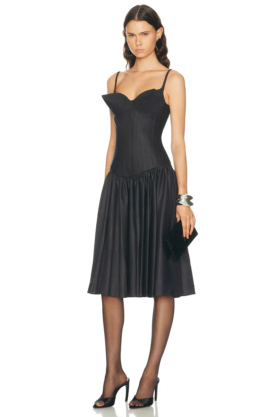 Flat Conic Cup Detail Midi Dress by Jean Paul Gaultier