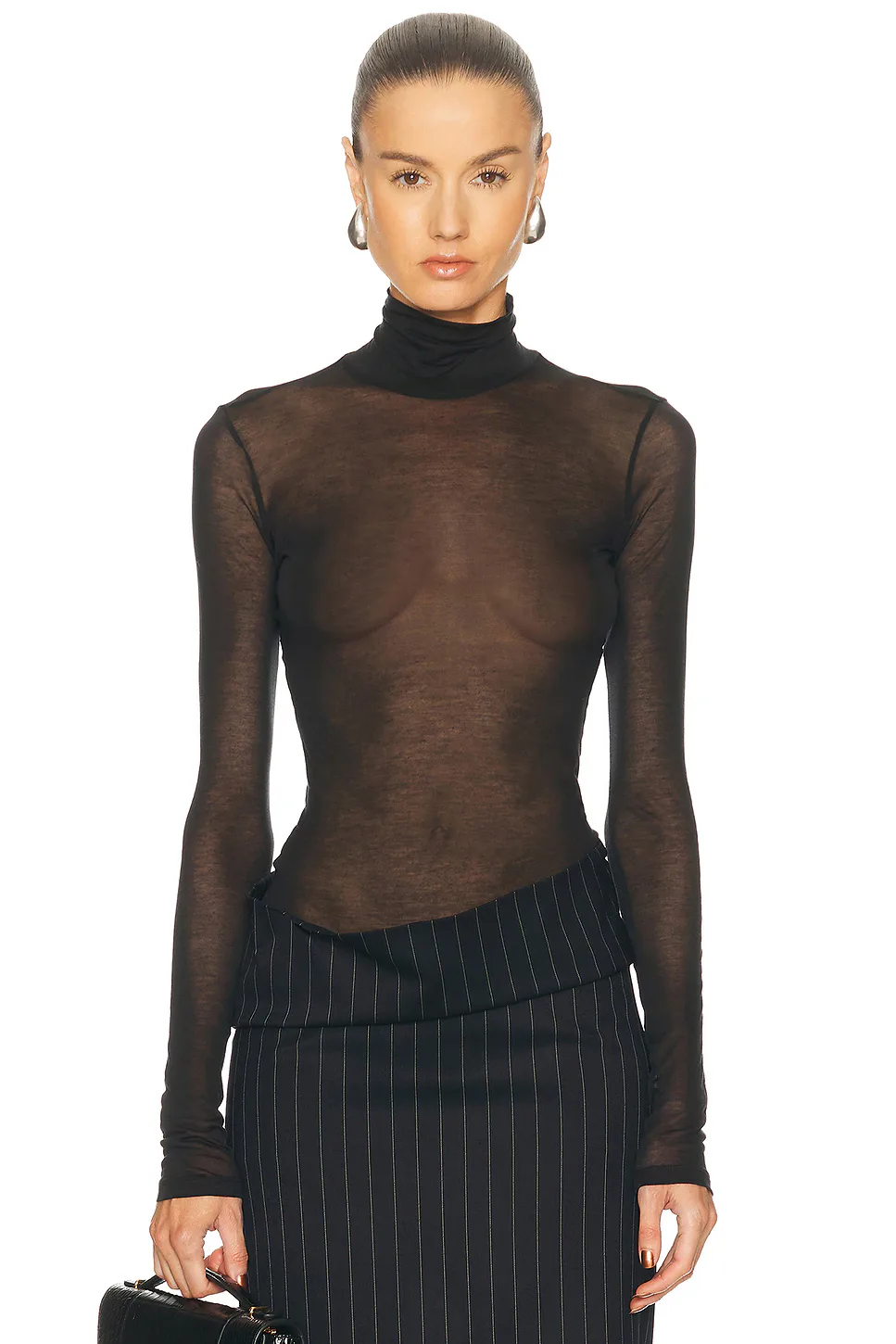 Turtleneck Jersey Top by Mugler