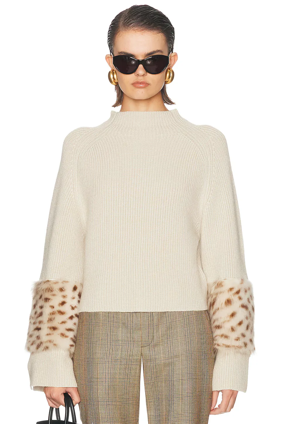 Merino Mock Neck Sweater with Patch by Lapointe