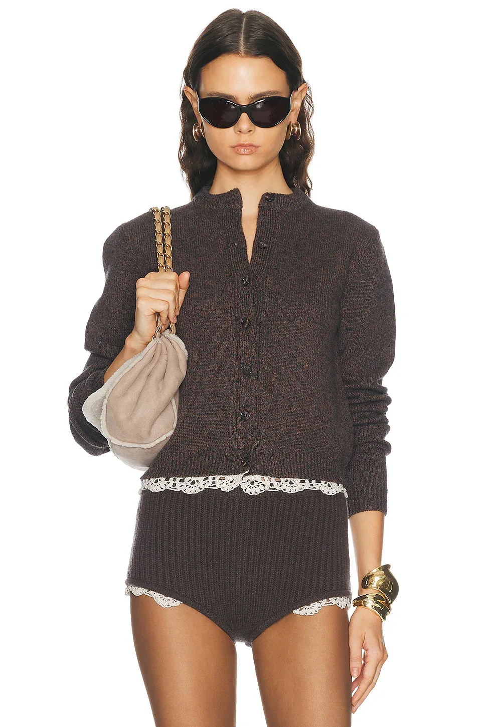 Lace Trim Cardigan by Magda Butrym