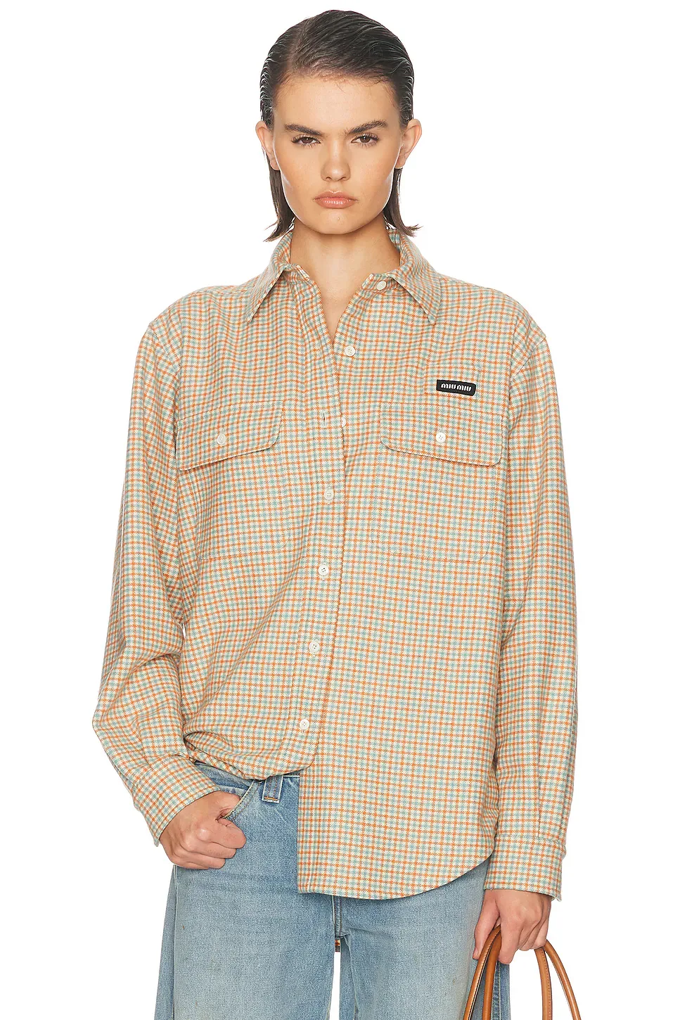 Check Color Shirt by Miu Miu