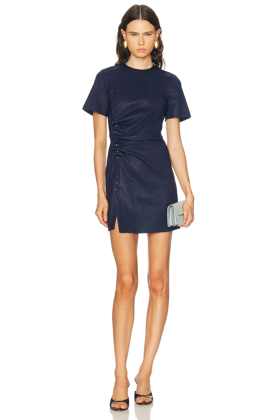 Short Sleeve Leather Mini Dress by Rabanne