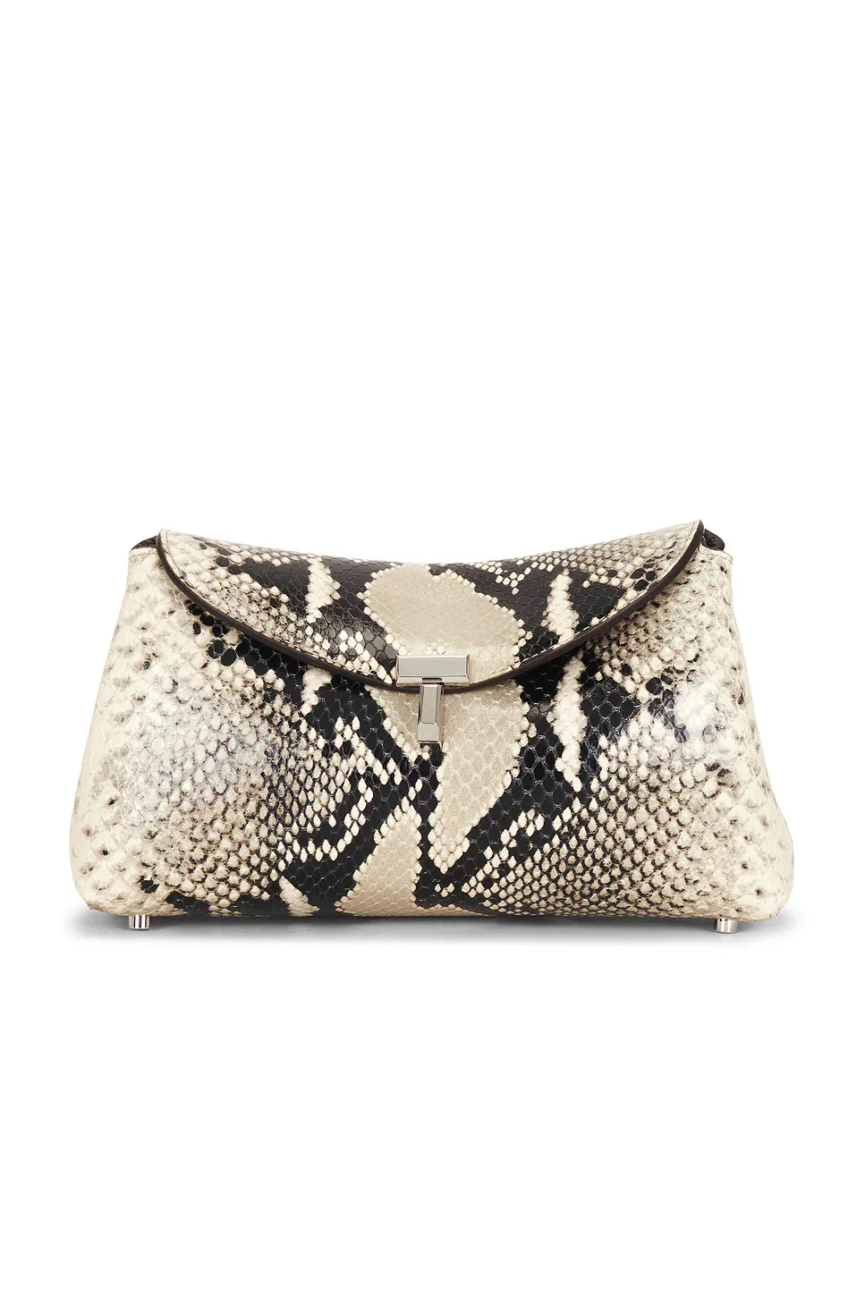 Mini T-Lock Python Embossed Clutch by Totême