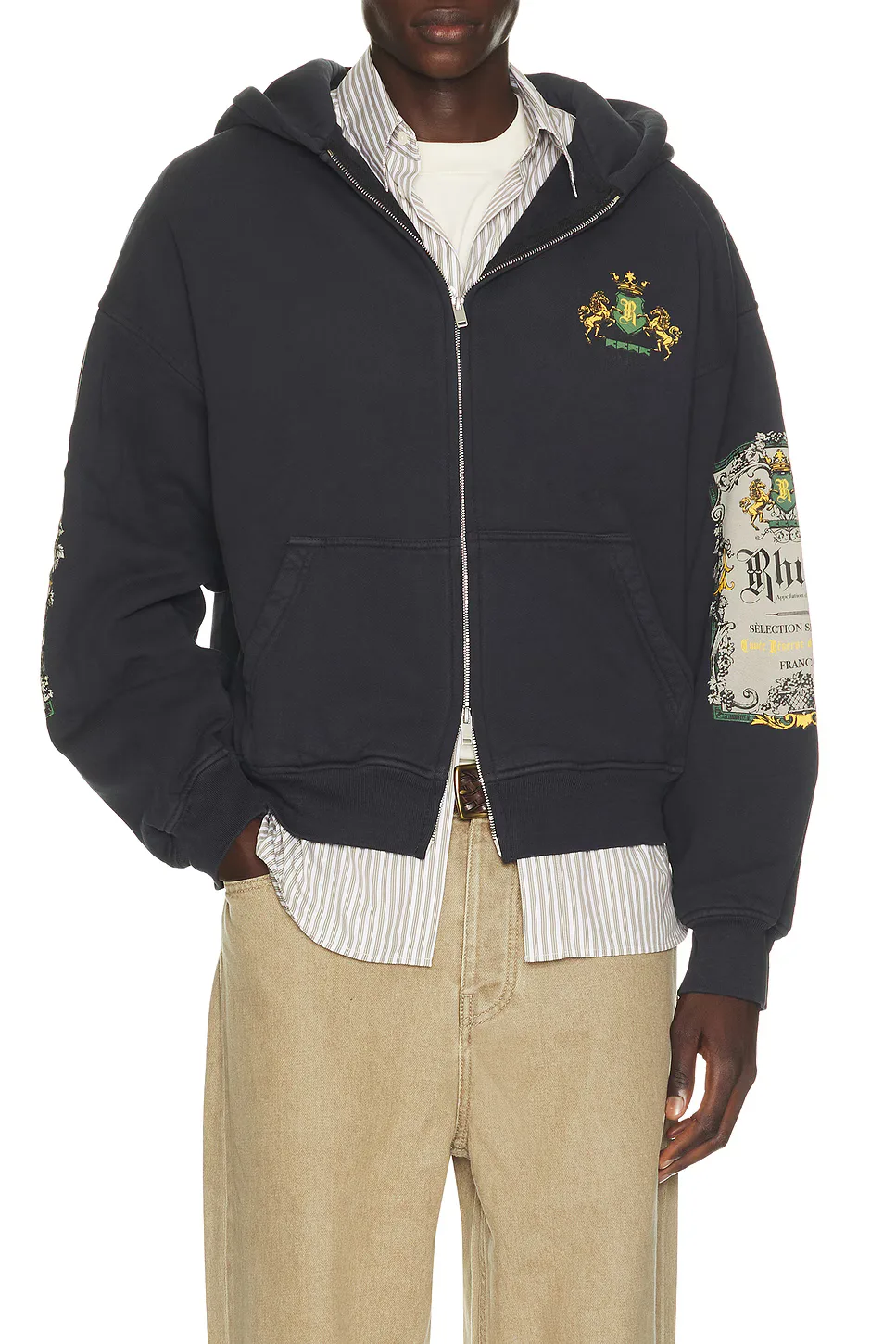Bordeaux Reserve Zip-Up Hoodie by Rhude