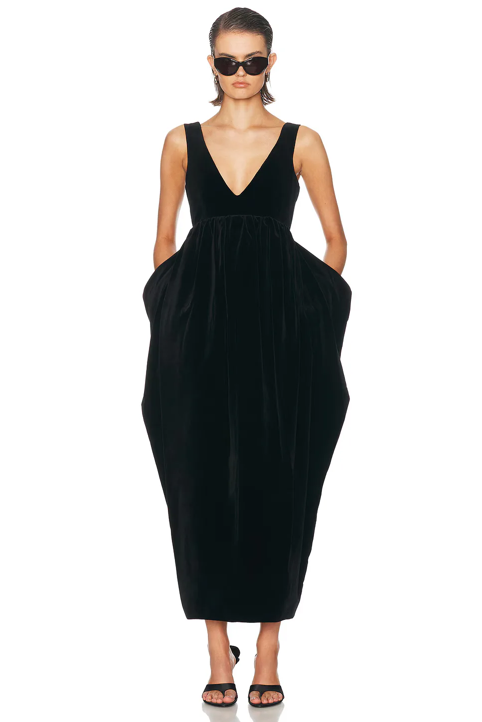 Sculptural Volume Velvet Dress by Rohe