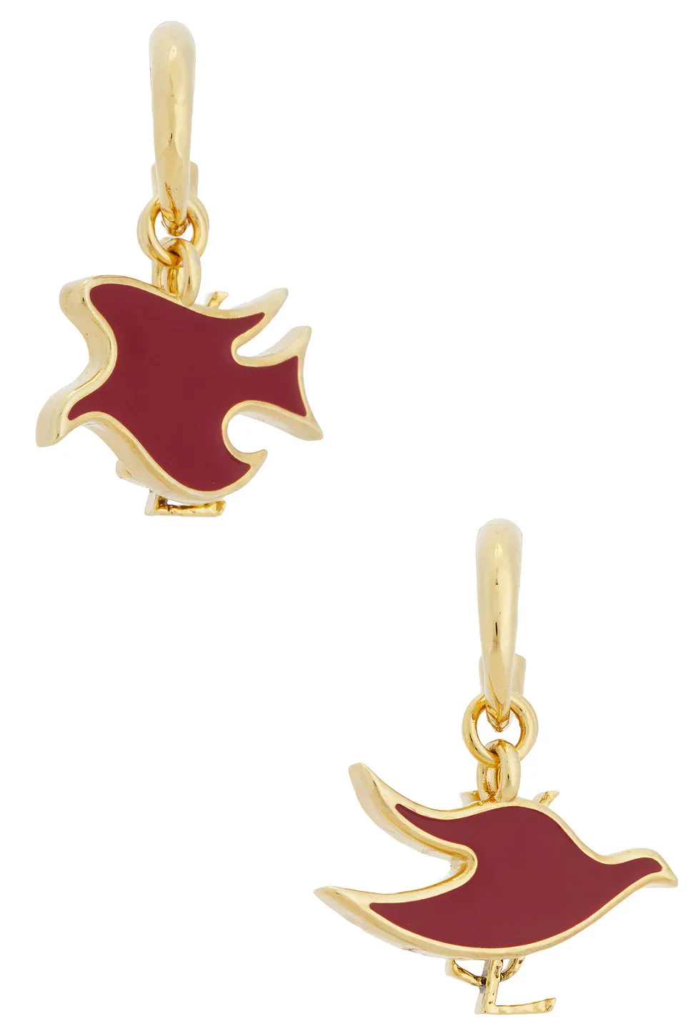 Flat Dove Charm Earrings by Saint Laurent
