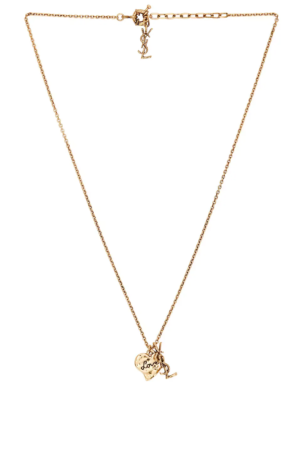 YSL & Heart Necklace by Saint Laurent