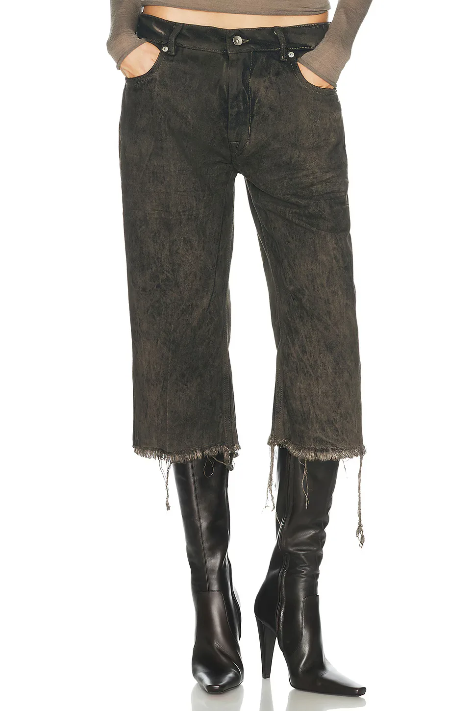 Bolan Cutoff Straight Leg by Rick Owens