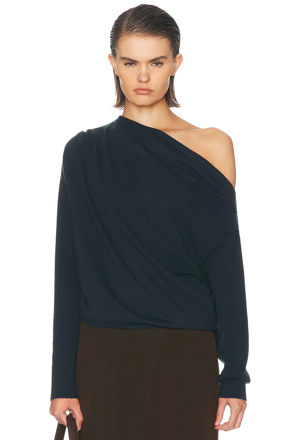 Long Sleeve Asymmetric Drape Sweater by The Sei