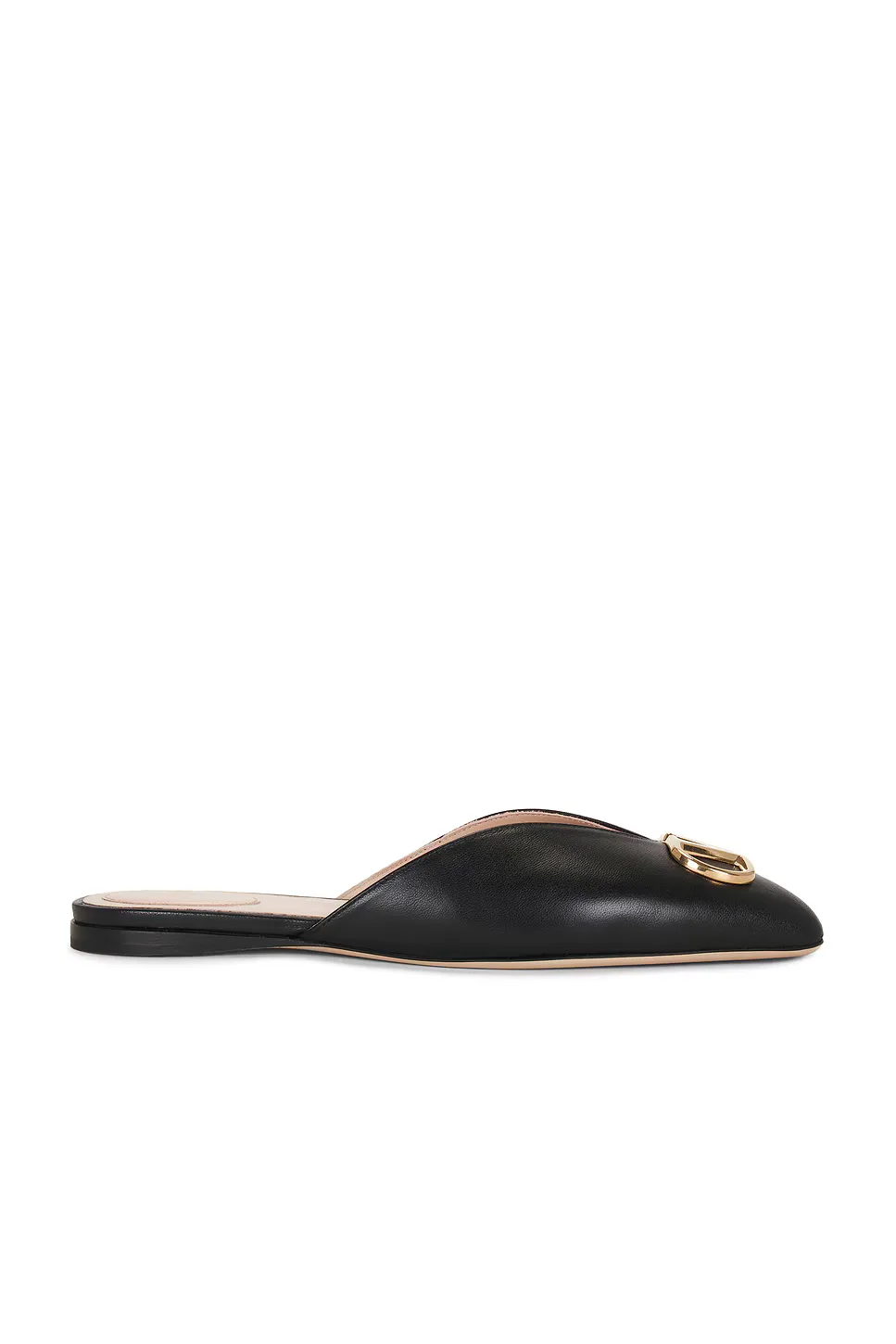 V Logo Signature Nappa Mule Flat by Valentino Garavani