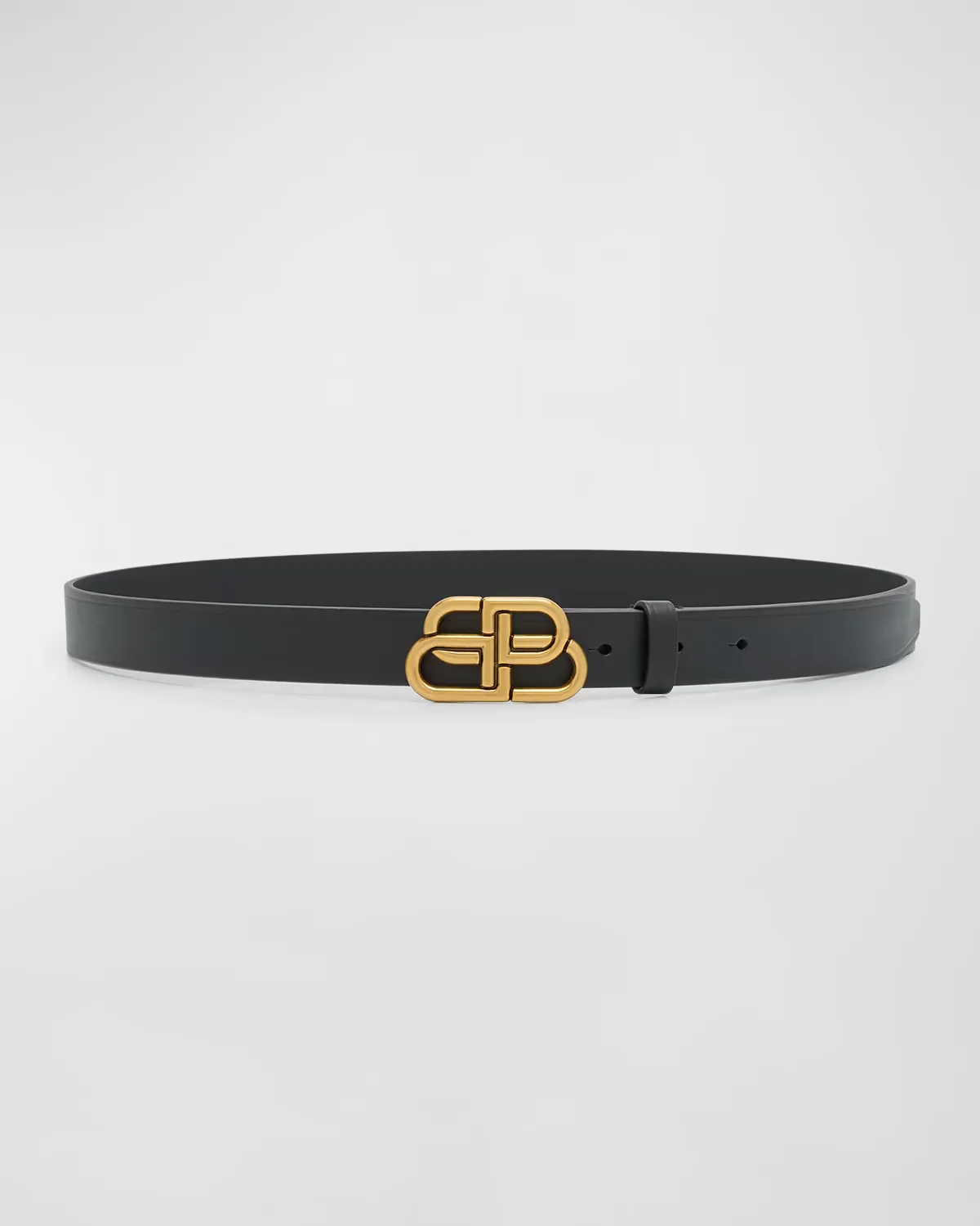 Golden BB Thin Leather Belt by Balenciaga