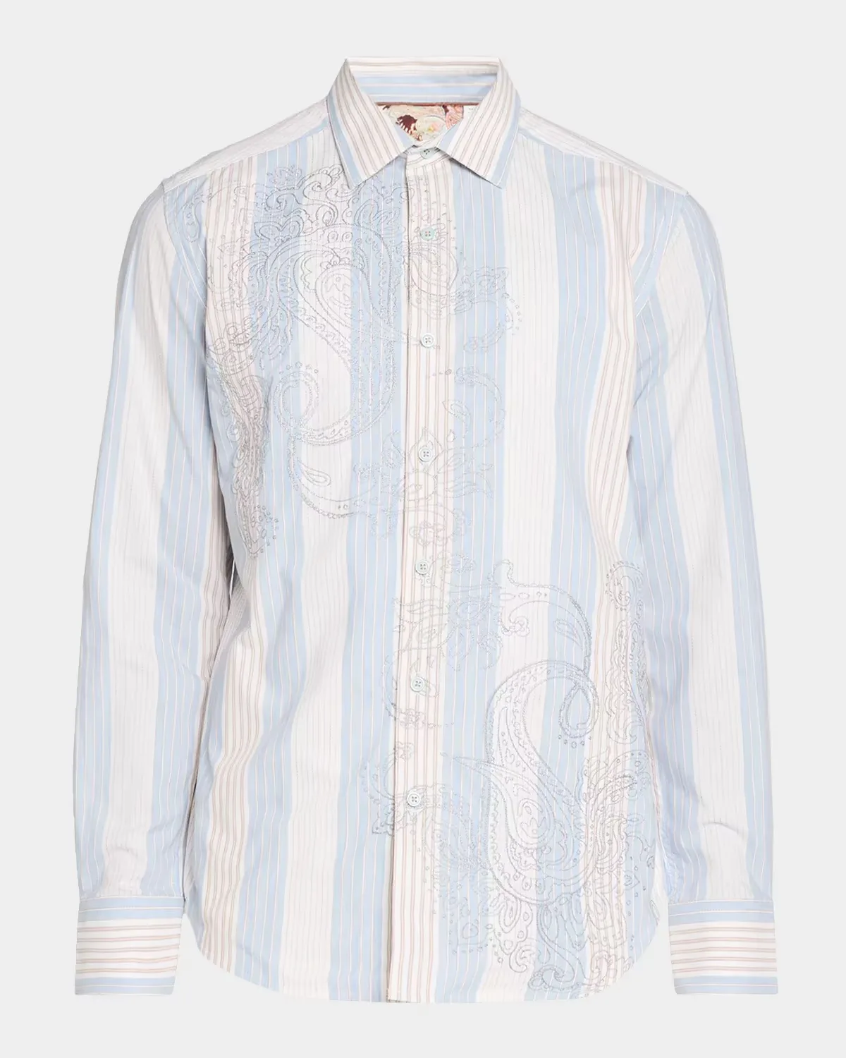 Gladstone Paisley Striped Cotton-Blend Shirt