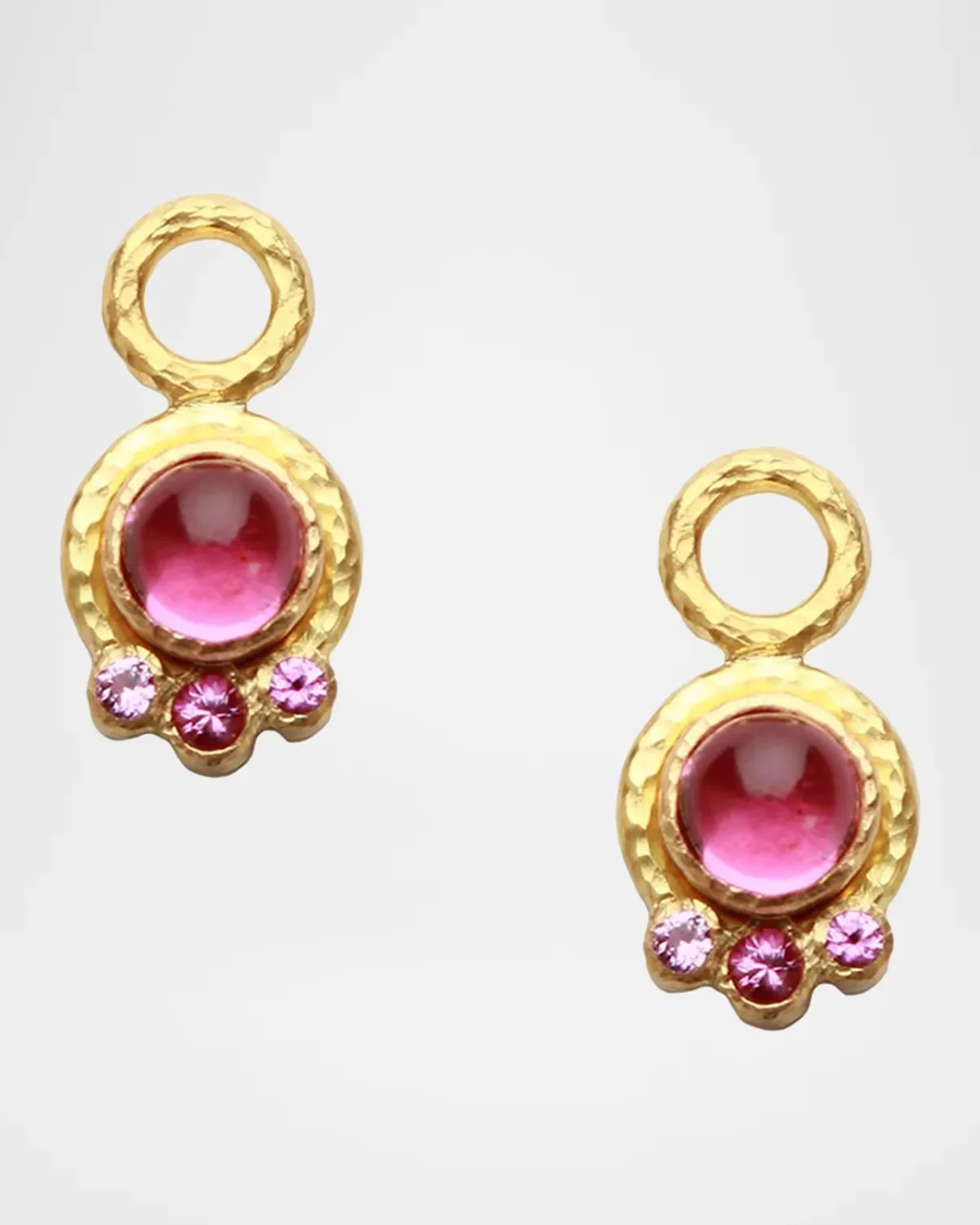 19K Pink Tourmaline Earring Charms by Elizabeth Locke