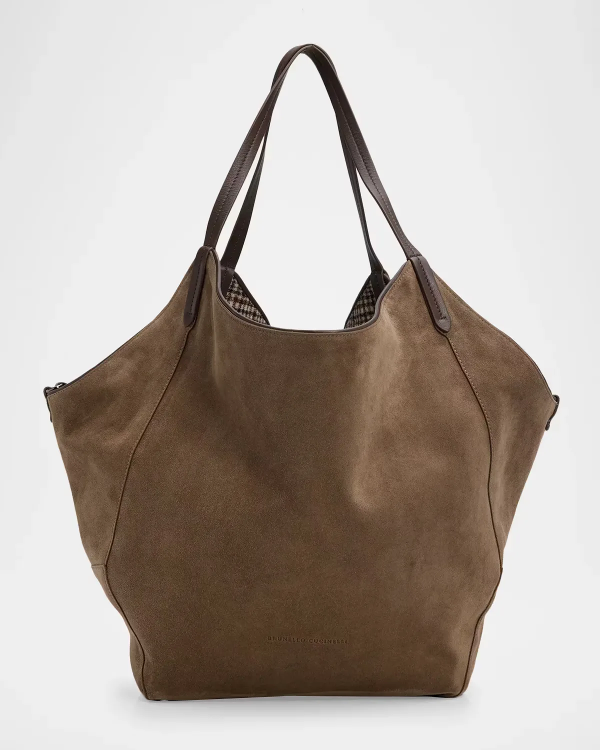 Reversible Suede Shopper Tote Bag