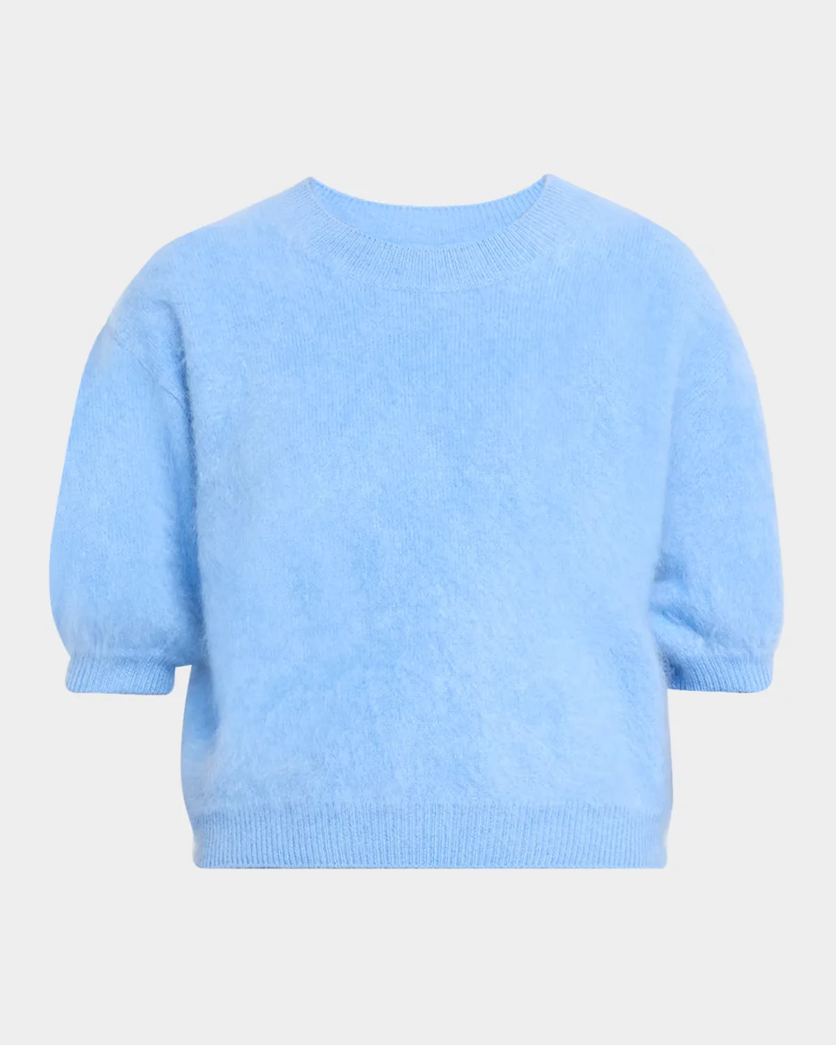 Juniper Brushed Cashmere Short-Sleeve Sweater