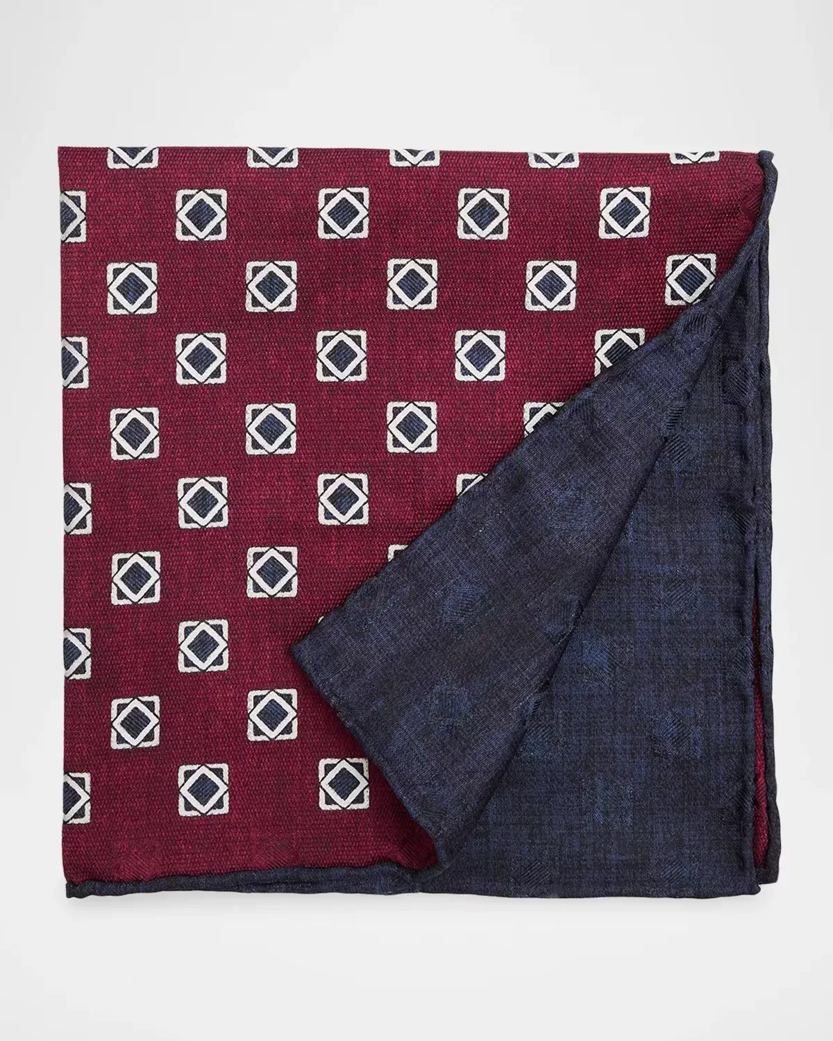 Medallion Double-Face Silk Pocket Square
