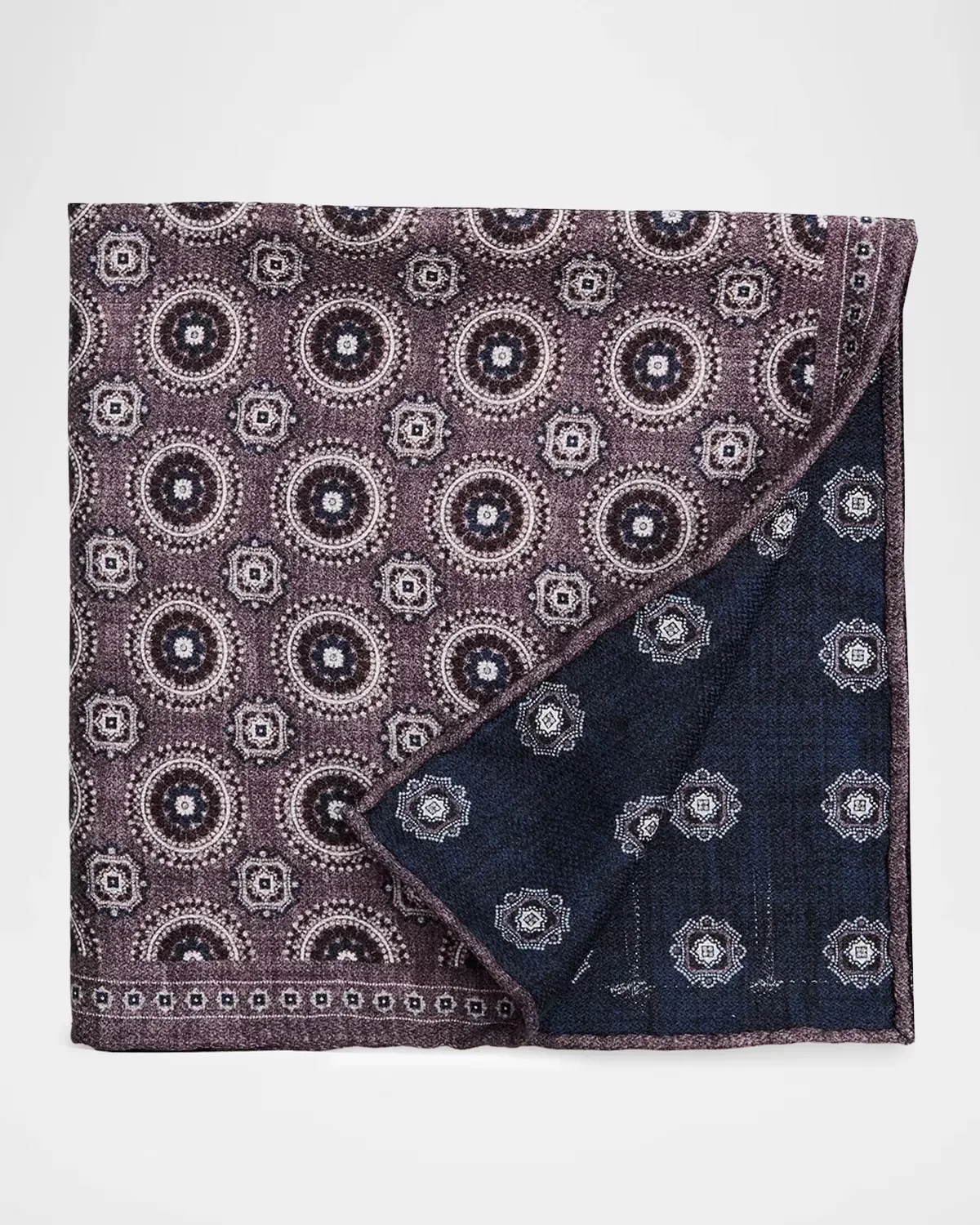 Geometric Double-Circle Silk Pocket Square