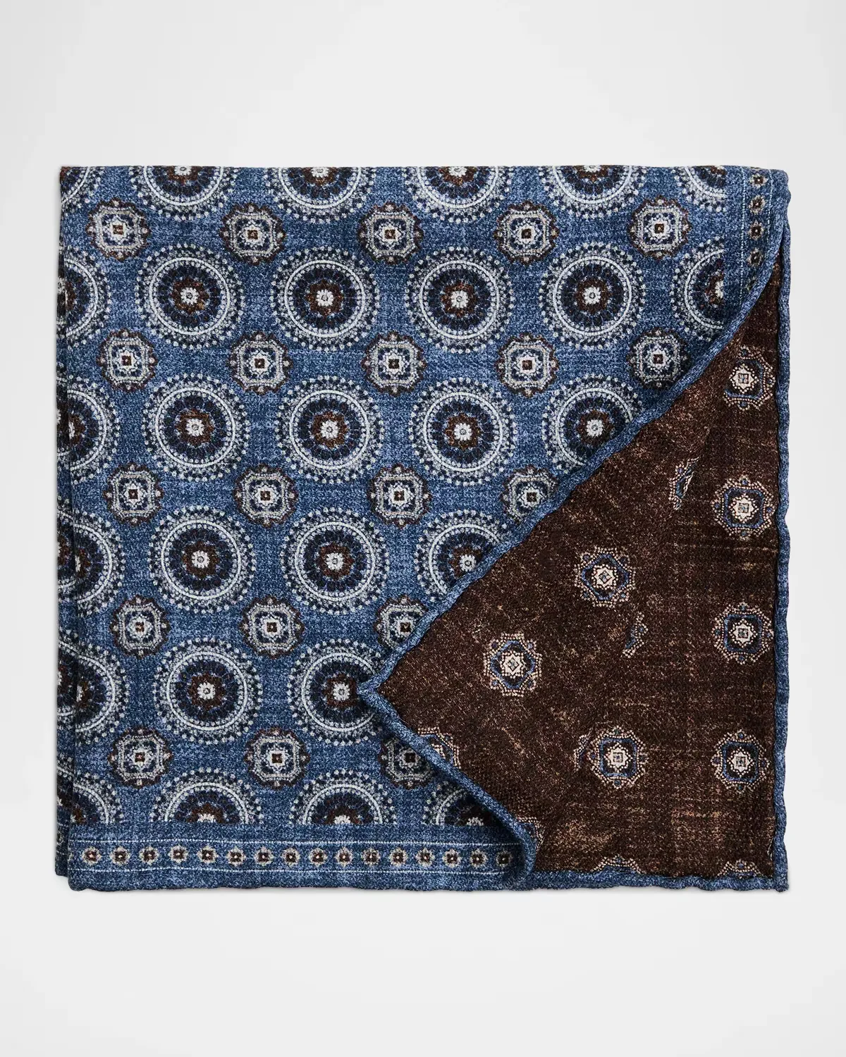 Geometric Double-Circle Silk Pocket Square