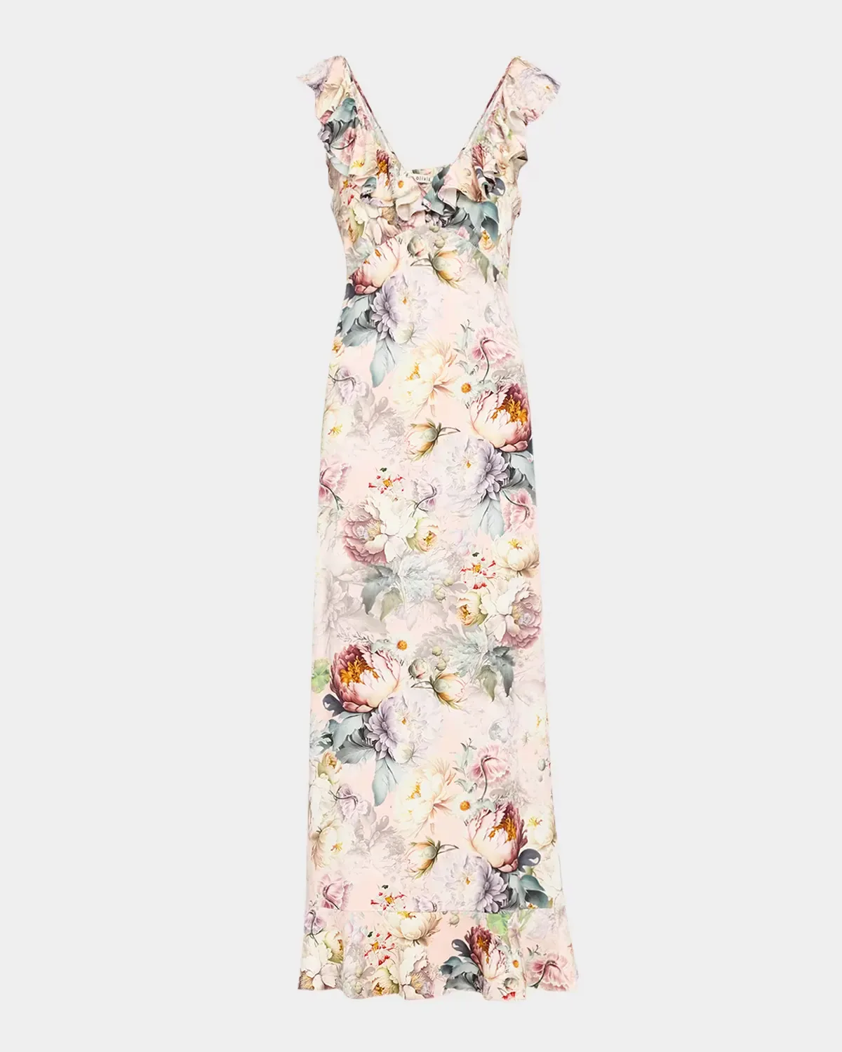 Gemma Floral Ruffle-Trim Maxi Dress by ALICE + OLIVIA