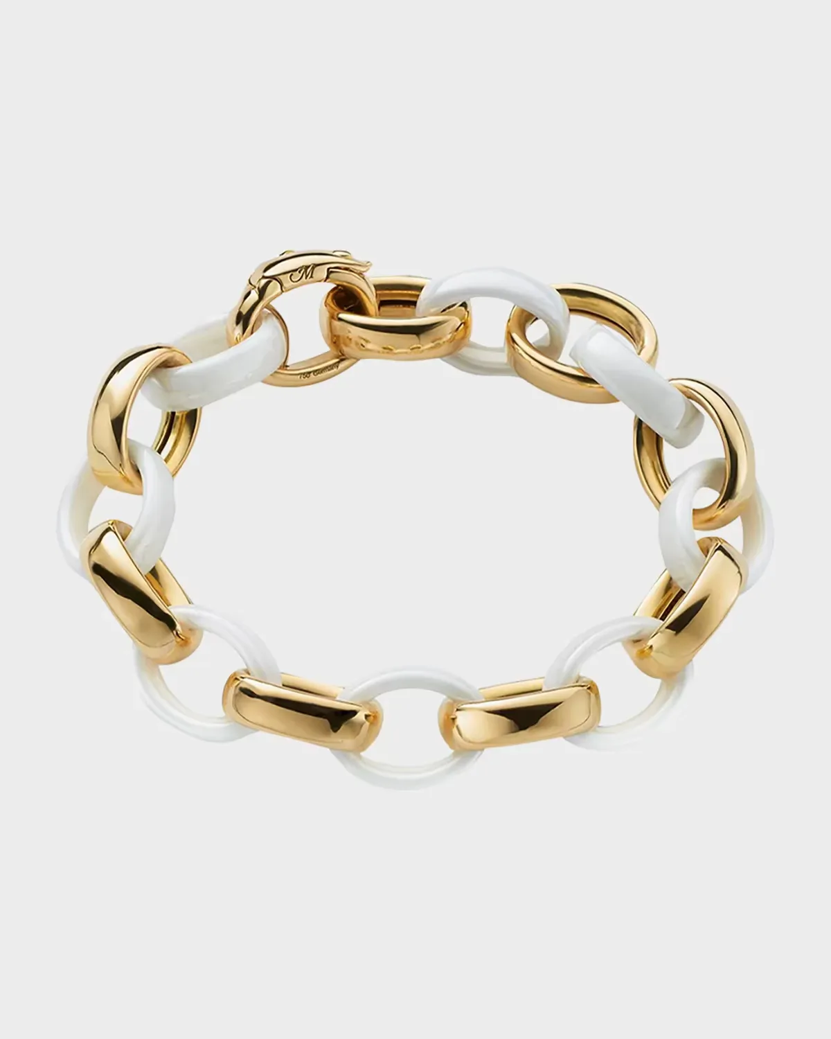 18K Yellow Gold Marilyn XL Ultra Bracelet with Alternating Ceramic Links by Monica Rich Kosann