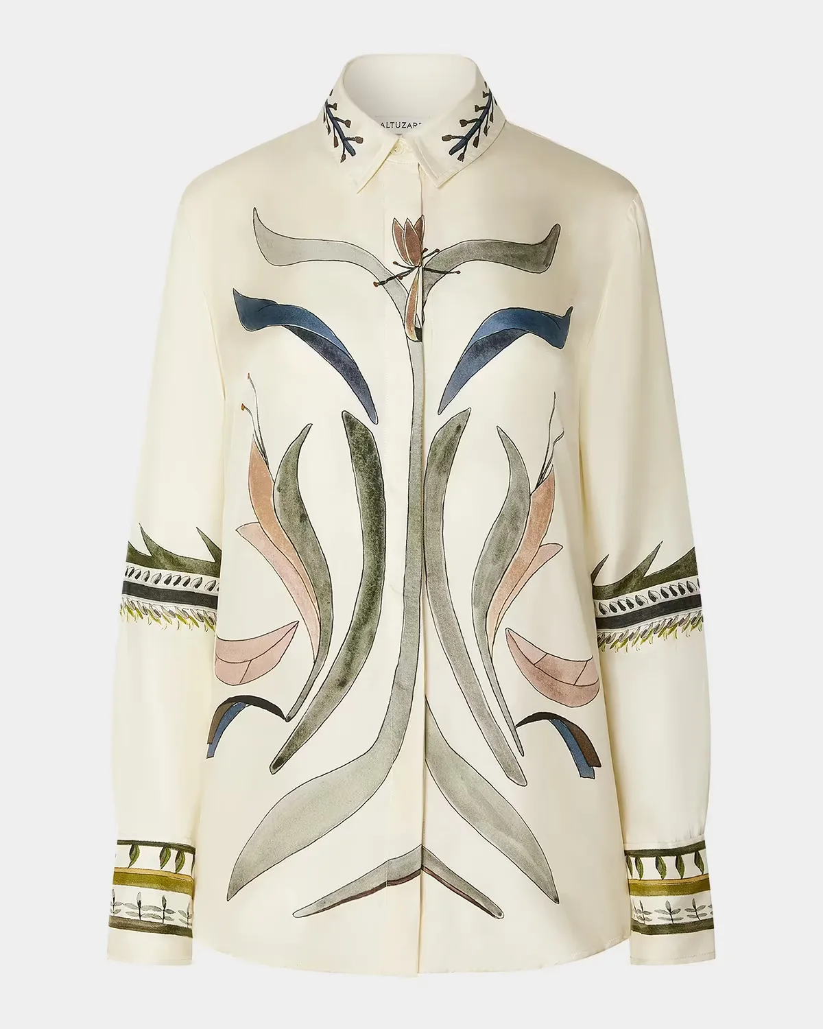 Chika Printed Silk Twill Button-Front Top by Altuzarra